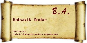 Babusik Andor névjegykártya
