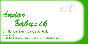 andor babusik business card